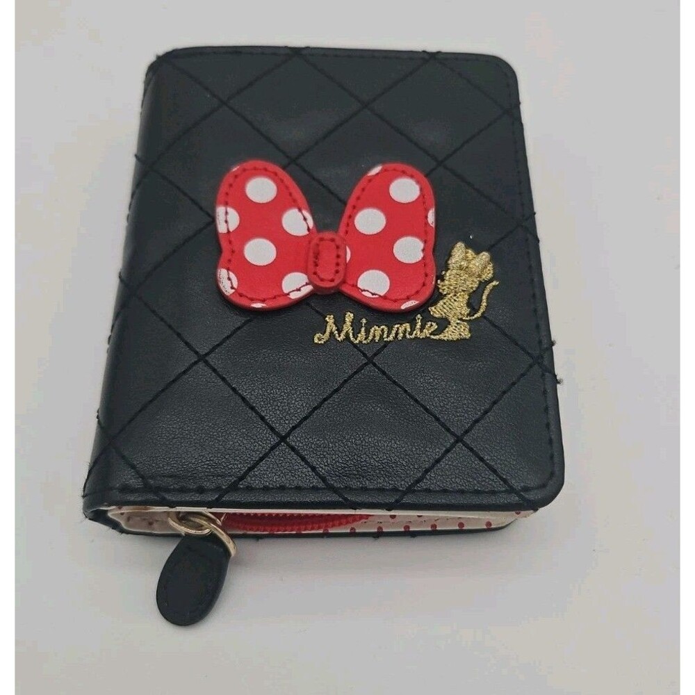 Minnie Small Wallet Embroidered Polka Dot Change Wallet Licensed Disney